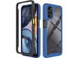 Moto G22 Case, Hybrid Transparent Back Cover, Rugged Tpu Bumper, Custodia Antiurto Per Motorola Moto G22 Blu Scuro