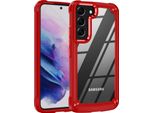 Custodia Per Samsung Galaxy S23+, Paraurti Ibrido In Pc Tpu Trasparente E Custodia Antiurto Rosso