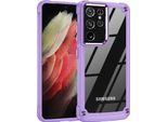Custodia Samsung S21 Ultra 5G, Paraurti Ibrido In Pc Tpu Trasparente E Custodia Antiurto Per Samsung Galaxy S21 Ultra 5G Viola