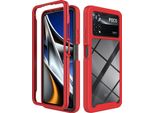 Xiaomi Poco X4 Pro 5G Case, Hybrid Transparent Back Cover, Rugged Tpu Bumper, Custodia Antiurto Per Xiaomi Poco X4 Pro 5G Red
