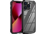 Custodia Iphone 13 Pro Max, Custodia Ibrida Trasparente Pc Tpu Bumper E Antiurto Per Iphone 13 Pro Max Nero
