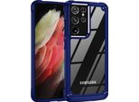 Custodia Samsung S21 Ultra 5G, Paraurti Ibrido In Pc Tpu Trasparente E Custodia Antiurto Per Samsung Galaxy S21 Ultra 5G Blu