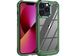 Custodia Iphone 13 Pro Max, Custodia Ibrida Trasparente Pc Tpu Bumper E Antiurto Per Iphone 13 Pro Max Verde