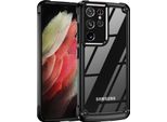 Custodia Samsung S21 Ultra 5G, Paraurti Ibrido In Pc Tpu Trasparente E Custodia Antiurto Per Samsung Galaxy S21 Ultra 5G Nero