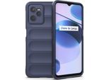 Oppo Realme C35 Custodia, Morbido Tpu Silicone Antiurto Antiscivolo Custodia Protettiva Per Oppo Realme C35 Blu Scuro