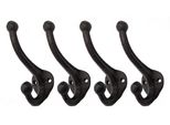 Set Di 4 Ganci Da Parete In Ghisa - Modello: Gancio Doppio 11 Cm (Grande)