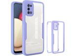 Custodia Samsung Galaxy A02S, Protezione Completa A 360° Con Protezione Del Display Incorporata Per Samsung A02S Viola