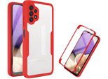 Samsung Galaxy A32 5G Custodia Protettiva, Protezione Dello Schermo Incorporata A 360 Gradi Custodia Per Cellulare Con Protezione Completa Per Samsung A32 5G Rosso