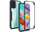 Custodia Samsung Galaxy A51 4G, Protezione Completa A 360° Con Protezione Del Display Integrata Per Samsung A51 4G Nero