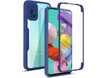 Samsung Galaxy A51 4G Custodia, Protezione Completa A 360° Con Protezione Del Display Incorporata Per Samsung A51 4G Blu