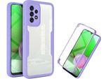 Samsung Galaxy A72 5G/4G Custodia Protettiva, Protezione Dello Schermo Incorporata Custodia Per Cellulare Con Protezione Completa A 360 Gradi Per Samsung A72 5G/4G Viola