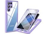 Samsung Galaxy S22 Ultra 5G Custodia Protettiva, Protezione Dello Schermo Incorporata Custodia Per Cellulare Con Protezione Completa A 360 Gradi Per Samsung S22 Ultra 5G Viola
