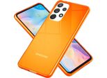Chiaro Caso Di Silicone Al Neon Per Samsung Galaxy A53, Telefono Cellulare Copertura Protezione Tpu Caso Arancione
