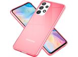 Chiaro Caso Di Silicone Al Neon Per Samsung Galaxy A53, Telefono Cellulare Copertura Protezione Tpu Caso Rosa
