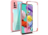 Custodia Samsung Galaxy A51 4G, Protezione Completa A 360° Con Protezione Del Display Incorporata Per Samsung A51 4G Rosa