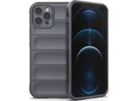Custodia Iphone 12 Pro Max, Custodia Protettiva Anti-Scivolo In Morbido Silicone Tpu Per Iphone 12 Pro Max Grigio Scuro