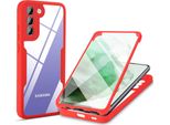 Samsung Galaxy S22+ 5G Custodia Protettiva, Protezione Dello Schermo Incorporata A 360 Gradi Custodia Per Cellulare Con Protezione Completa Per Samsung S22 Plus 5G Rosso