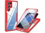Samsung Galaxy S22 Ultra 5G Case, Protezione Completa A 360° Con Protezione Del Display Integrata Per Samsung S22 Ultra 5G Red