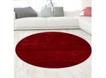 Tappeto Shaggy A Pelo Alto Lavabile Antiscivolo Rosso Dimensioni - 200 Cm Rotondo