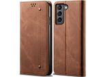 Custodia Galaxy S22+ 5G, Custodia A Portafoglio In Pelle Con Chiusura Magnetica E Supporto Per Samsung Galaxy S22 Plus 5G Marrone