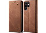 Custodia Galaxy S22 Ultra 5G, Custodia A Portafoglio In Pelle Con Chiusura Magnetica E Supporto Per Samsung Galaxy S22 Ultra 5G Marrone
