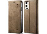 Custodia Oneplus 9 Pro, Custodia A Portafoglio In Pelle Con Chiusura Magnetica E Supporto Per Oneplus 9 Pro Khaki
