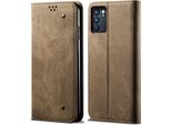 Custodia Oppo Reno6 5G, Custodia A Portafoglio In Pelle Con Chiusura Magnetica E Supporto Per Oppo Reno6 5G Khaki