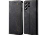 Custodia Galaxy S22 Ultra 5G, Custodia A Portafoglio In Pelle Con Chiusura Magnetica E Supporto Per Samsung Galaxy S22 Ultra 5G Nero