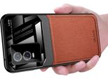 Vivo Y76 Custodia, Tpu Antiurto Antiscivolo In Pelle Vetro Len Custodia Protettiva Ibrida Per Vivo Y76 Marrone