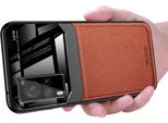 Vivo X60 Custodia, Tpu Antiurto Antiscivolo In Pelle Vetro Len Custodia Protettiva Ibrida Per Vivo X60 Marrone