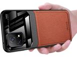 Vivo Y52S 5G Custodia, Tpu Antiurto Antiscivolo In Pelle Vetro Len Custodia Protettiva Ibrida Per Vivo Y52S 5G Brown
