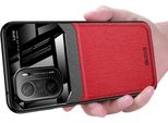 Custodia Per Redmi K40, Paraurti Ibrido In Tpu, Antiscivolo, Custodia In Pelle Con Texture Litchi E Protezione In Vetro Per Xiaomi Redmi K40 / K40 Pro Rosso