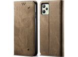 Custodia Realme C35, Custodia Protettiva In Pelle Flip Bookstyle Con Supporto Per Oppo Realme C35 Khaki
