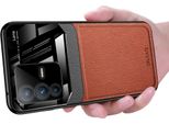 Vivo S12 Custodia, Tpu Antiurto Antiscivolo In Pelle Vetro Len Custodia Protettiva Ibrida Per Vivo S12 Brown