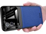 Vivo Y76 Custodia, Tpu Antiurto Antiscivolo In Pelle Vetro Len Custodia Protettiva Ibrida Per Vivo Y76 Blu