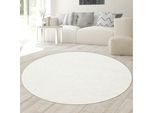 Tappeto In Vaporoso Shaggy Color Crema - 160 Cm Rotondo