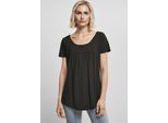 Urban Classics - Donna Viscosa Button Up Tee Nero - S