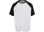PáNské TričKo Urban Classics Organic Oversized Raglan Tee Bianco/Nero - Xl