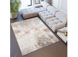Tappeto A Pelo Corto Soggiorno Camera Da Letto Grigio Beige Moderno Design Screziato Vintage ÖKotex 80 X 150 Cm