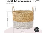Cesto Portabiancheria Lycce Con Manici | Cesto Intrecciato In Alghe Marine | Versatile, Può Essere Utilizzato Come Cesto Portabiancheria, Cesto Portaoggetti Per Giocattoli, Cesto Per Regali, Organizer Da Bagno E Molto Altro Ancora. | Beige E Bianco, Dimensione: Dimensione 3