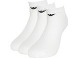 Emporio Armani Calzini Da Ginnastica Da Uomo (Confezione Da 3) Bianco/Bianco S/M