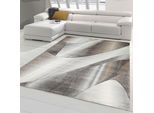 Tappeto Moderno Con Motivo Astratto In Grigio-Argento Dimensioni - 140X200 Cm