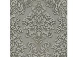 Carta Da Parati In Lana Ornamento Profhome 368981-GU Leggermente Goffrata Semilucida Grigio Argento Beige 5,33 M2
