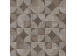 Carta Da Parati In Lana Con Ornamento Grafico Profhome 369132-GU Leggermente Goffrata Grigio Opaco Marrone 5,33 M2