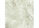 Profhome Carta Da Parati Con Palme 363854-GU Goffrata Opaca Verde Crema 5,33 M2