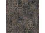 Profhome 374246-GU Carta Da Parati In Lana Vintage, Leggermente Goffrata, Oro Nero Lucido 5,33 M2