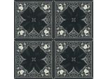 Carta Da Parati In Lana Ornamento Profhome 378452-GU Leggermente Goffrato Nero Lucido Bianco 5,33 M2