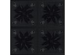 Carta Da Parati In Lana Ornamento Profhome 378453-GU Leggermente Goffrata Nero Lucido 5,33 M2
