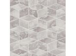 Carta Da Parati In Lana Con Motivo Geometrico Profhome 378631-GU Liscia Semilucida Grigio Argento Bianco 5,33 M2