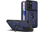 Custodia Realme C35 Con Anello, Supporto, Protezione Fotocamera, Paraurti In Tpu, Custodia In Silicone Per Oppo Realme C35 Blu